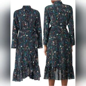 Marissa Webb Silk Floral Scarlet Print Dress sz L